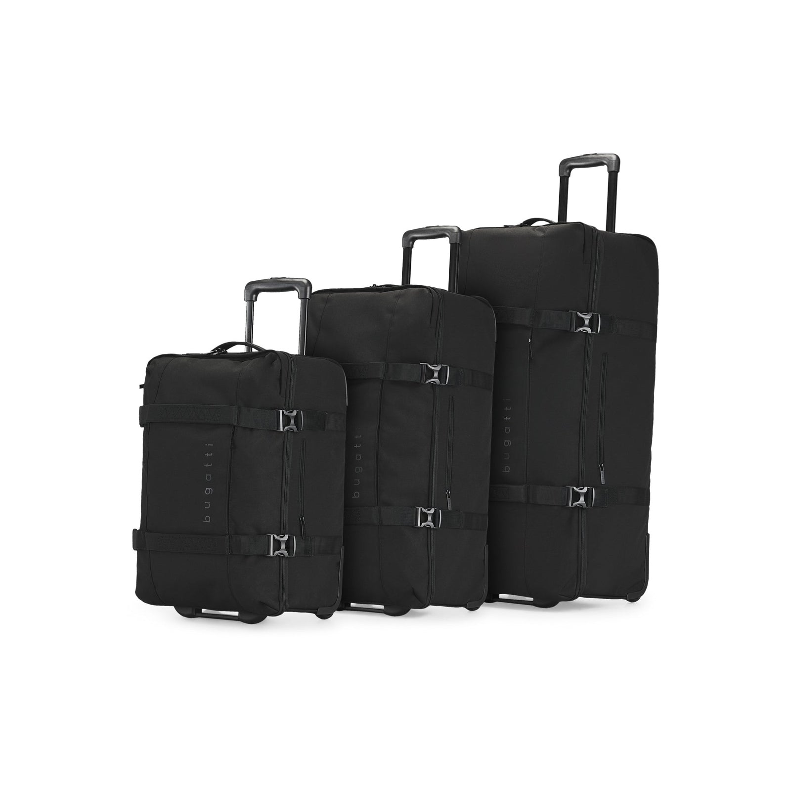 Bugatti Denver 3-Piece Wheeled Travel Duffle Set – Black