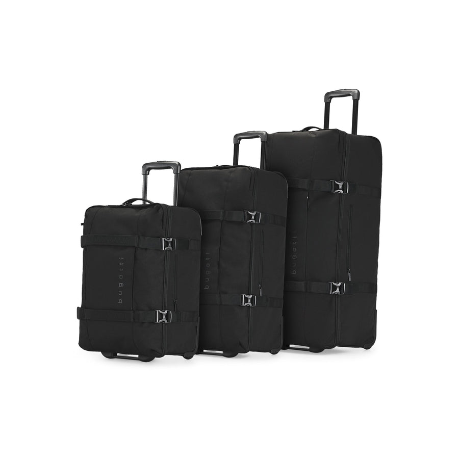 Bugatti Denver 3-Piece Wheeled Travel Duffle Set – Black
