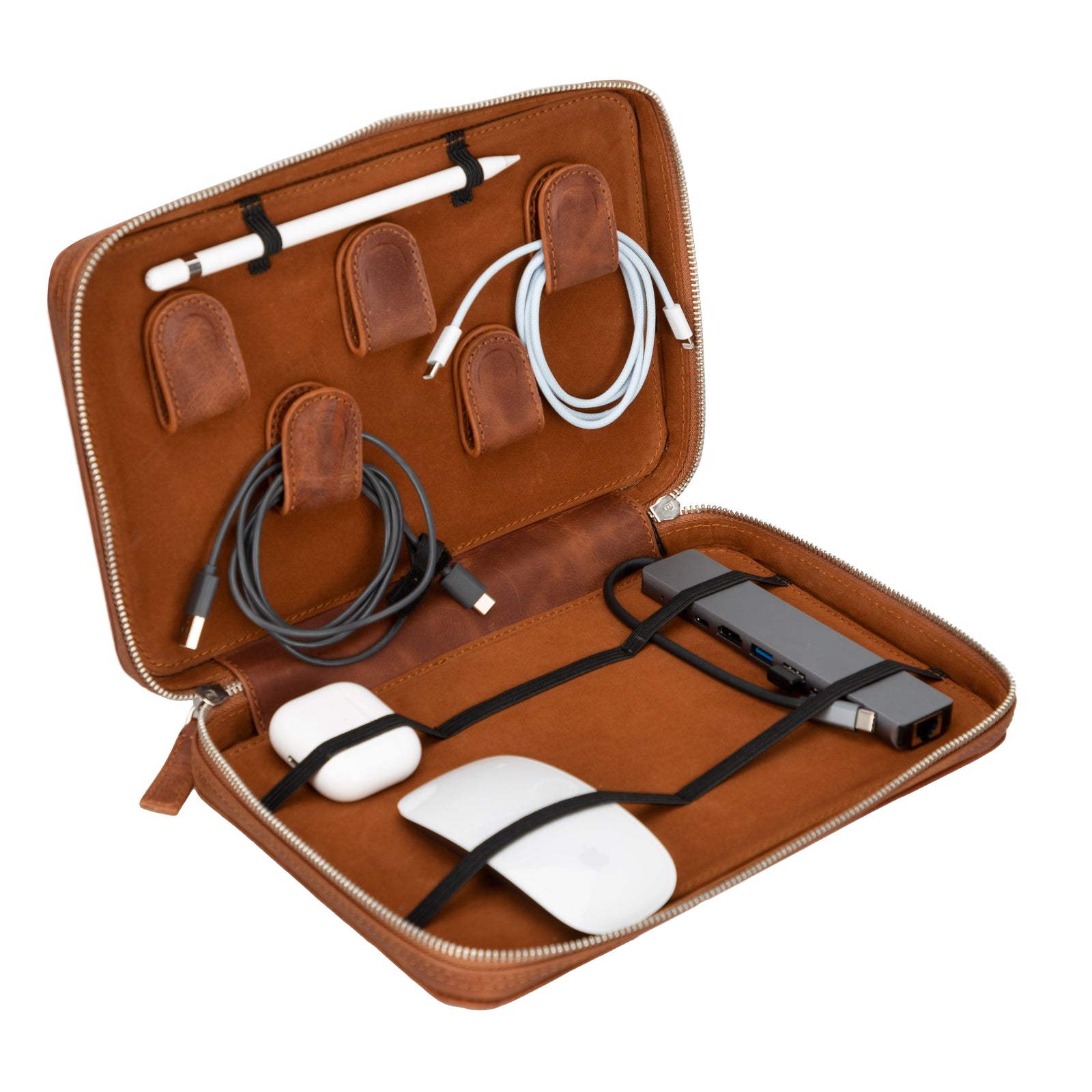 TORONATA Leather Travel Cable Organizer