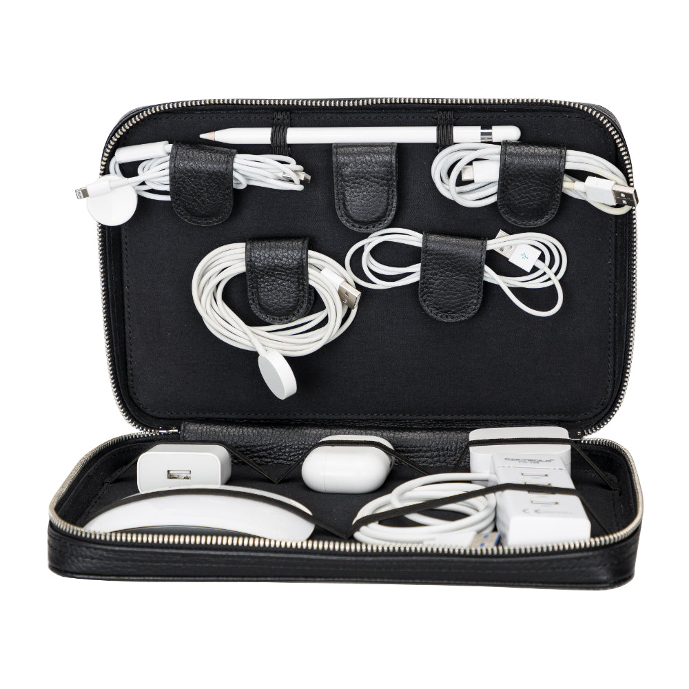 TORONATA Leather Travel Cable Organizer