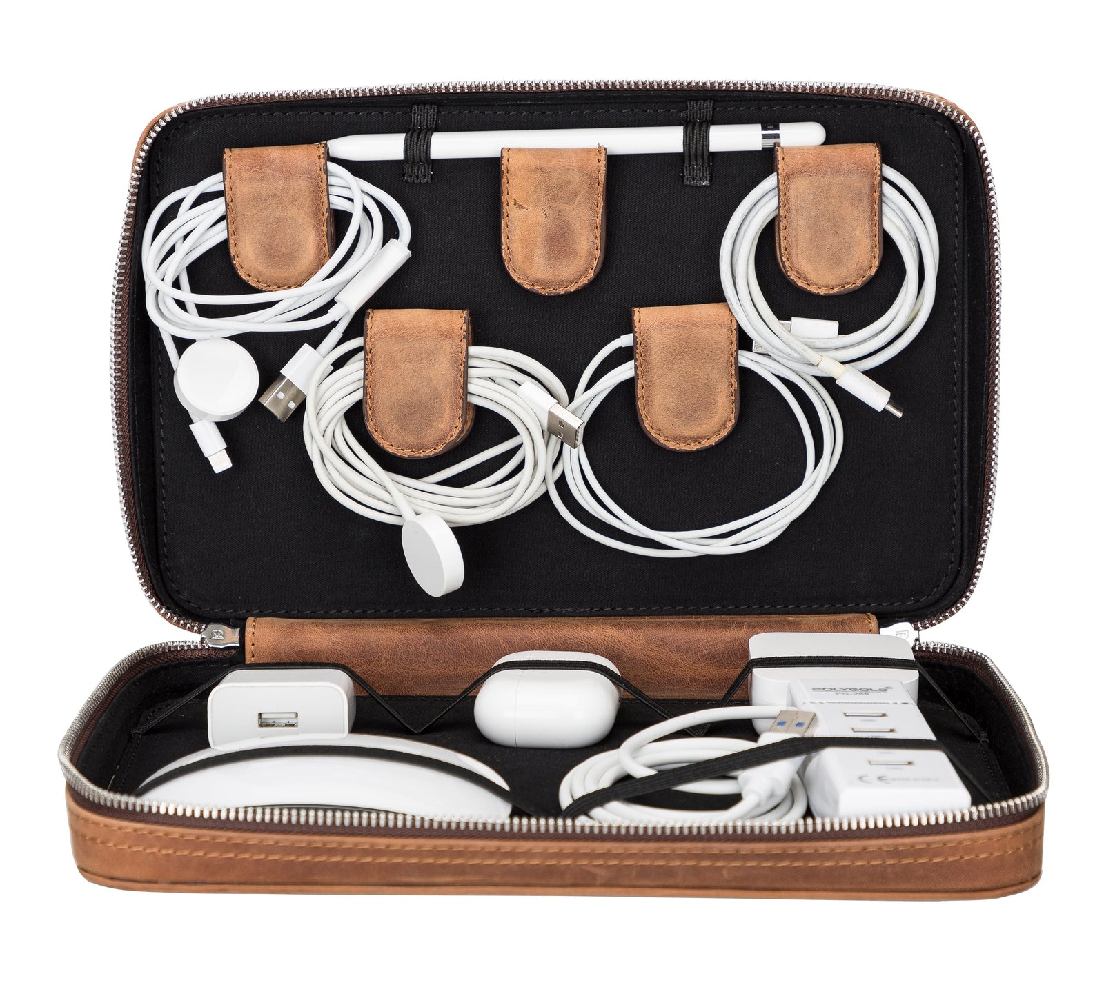 TORONATA Leather Travel Cable Organizer