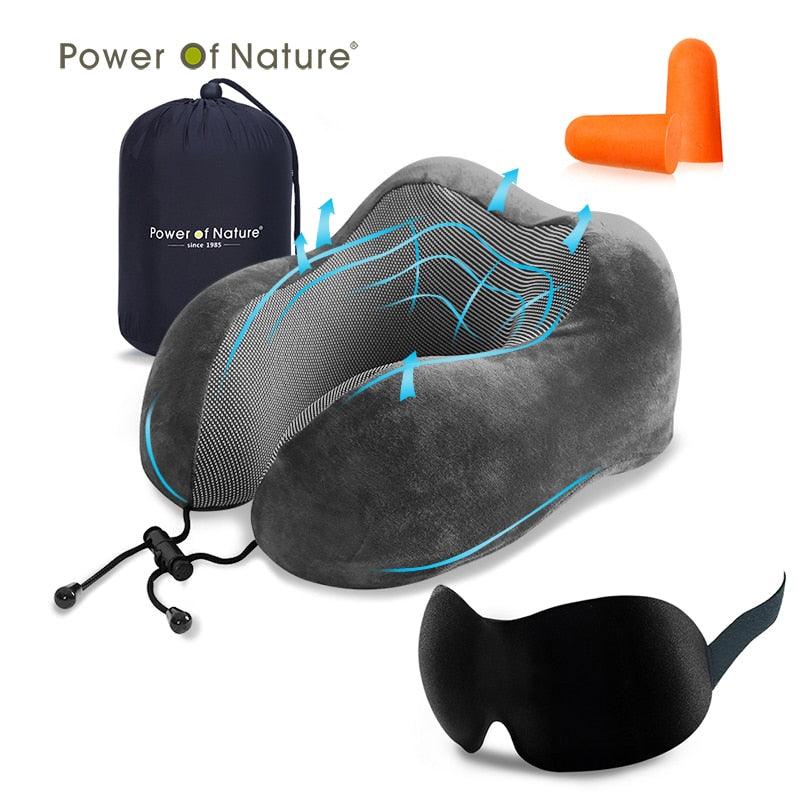 Power of Nature Memory Foam Travel Pillow Set
